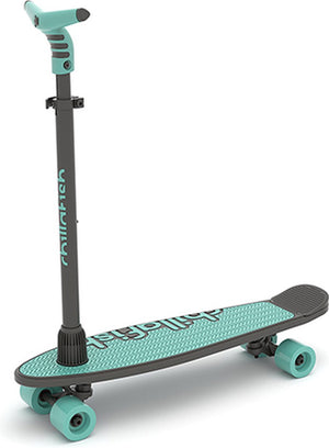 Chillafish skateboard en step 2-in-1 - kinderstep omvormbaar naar skateboard - blauw groen - jongens en meisjes 3 jaar en ouder - verstelbaar stuur - model skatieskootie 2