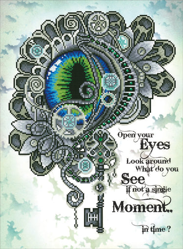 Diamond dotz® - diamond painting volwassenen - mandala met oog 57 x 42cm - ronde steentjes - volledig pakket