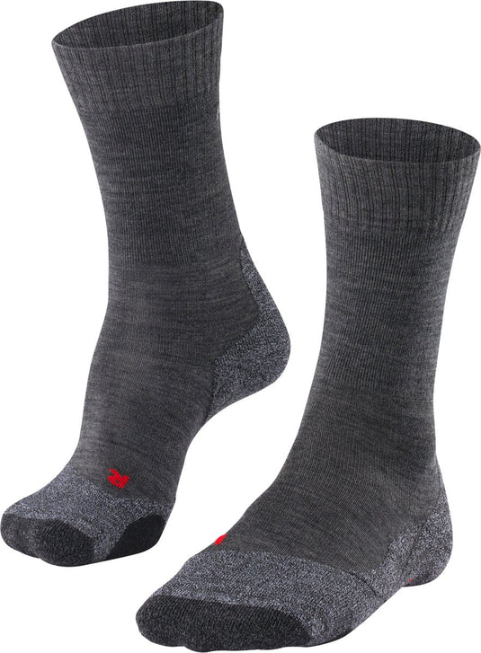 Falke tk2 anti-blaar dik wol functioneel materiaal wandelsokken heren grijs - maat 42-43
