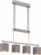 Trio garda - hanglamp - nikkel mat - excl. 4x e14 4w