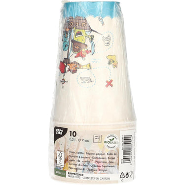 Papstar set a 10 drinkbekers pirate crew karton 0,2l ã˜7x9,7cm