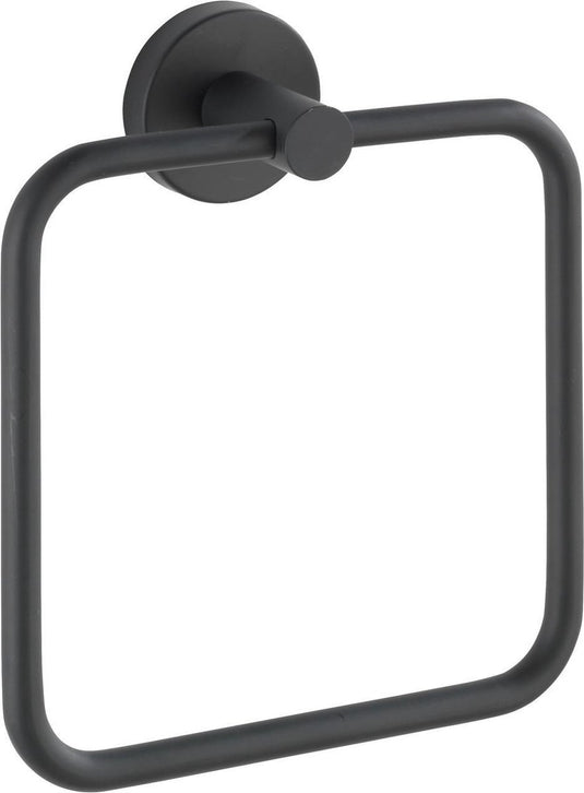 Wenko handdoekring bosio rvs zwart mat 16x18cm - handdoekhouder