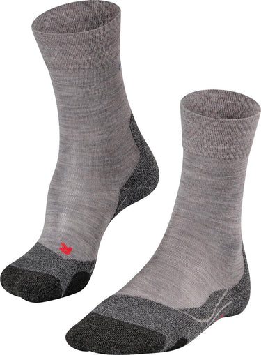 Falke tk2 melange anti-blaar dik wol functioneel materiaal wandelsokken dames grijs - maat 37-38