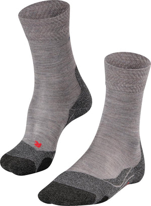 Falke tk2 melange anti-blaar dik wol functioneel materiaal wandelsokken dames grijs - maat 39-40