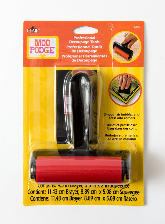 Mod podge professionele decoupage smoothing tool set - brayer en squeegee
