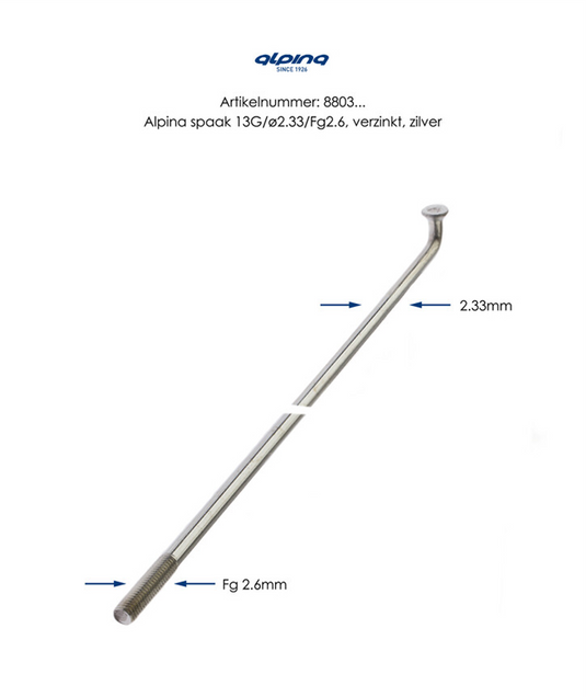 Spaken Alpina 13-290 zonder nippel