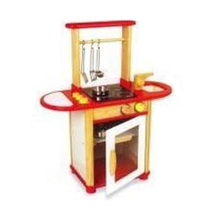 Pintoy houten keukeneiland rood
