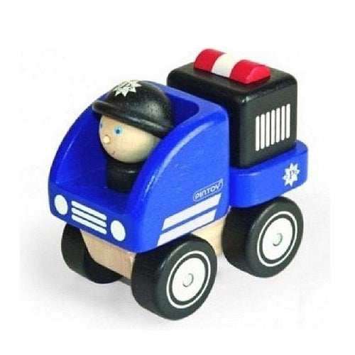 Pintoy p10507 houten mini politieauto