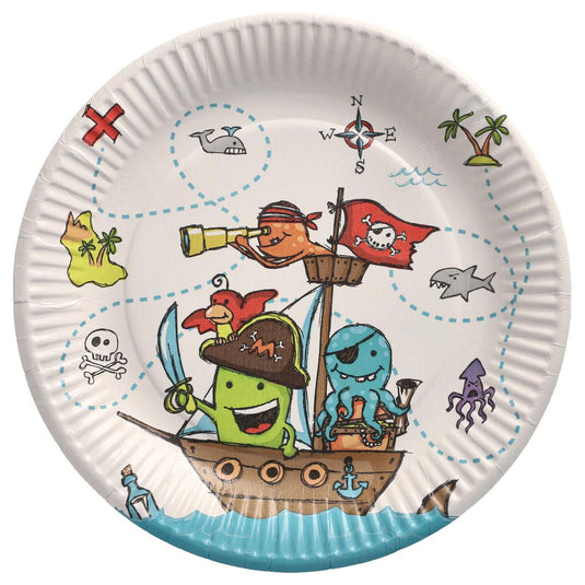 Papstar set a 10 borden pirate crew karton ø23cm