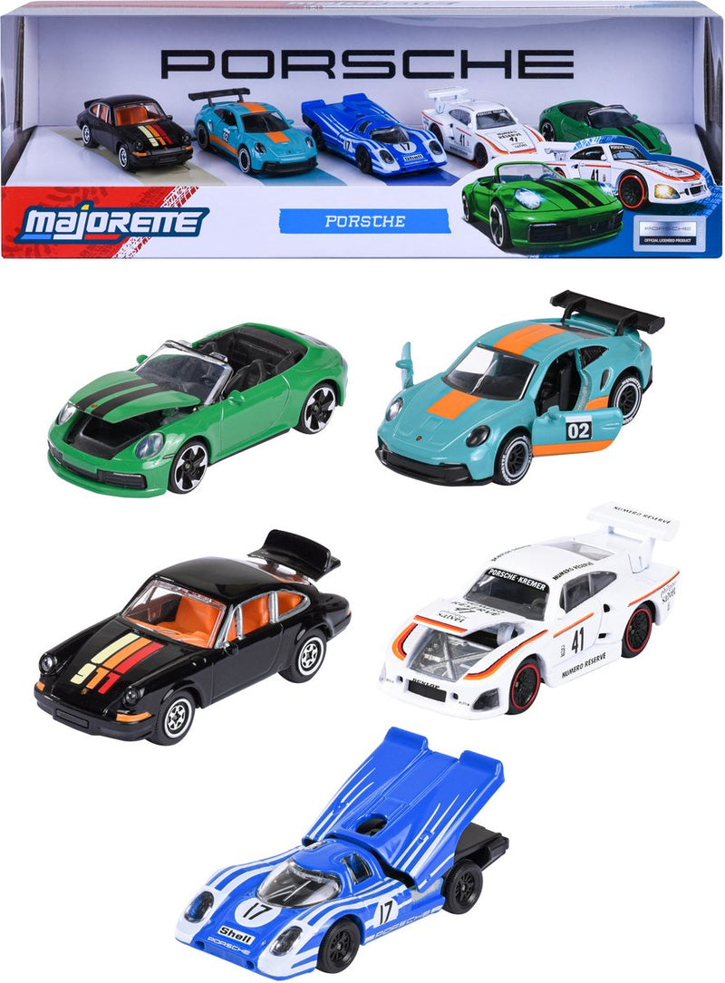 Afbeelding laden in galerijviewer, Majorette porsche set, 5dlg.

