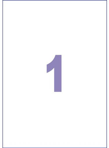 Kangaro etiketten - universeel - inkjet laser kopieer 210x297mm - 25 vel - 1 sticker per vel