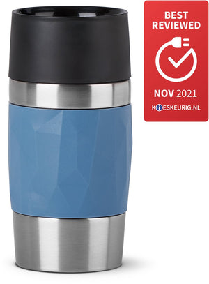 Tefal travel mug compact - thermosfles - 0.3l - blauw - lekvrij - geschikt voor warme en koude dranken