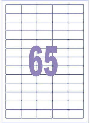 Kangaro etiket - injet laser kopieer - 38,1x21,2mm - doos a 25 vel - 65 stickers per vel