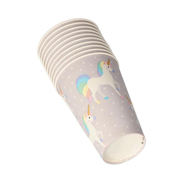 Papstar set a 10 drinkbekers unicorn karton 0,2l ã˜7x9,7cm