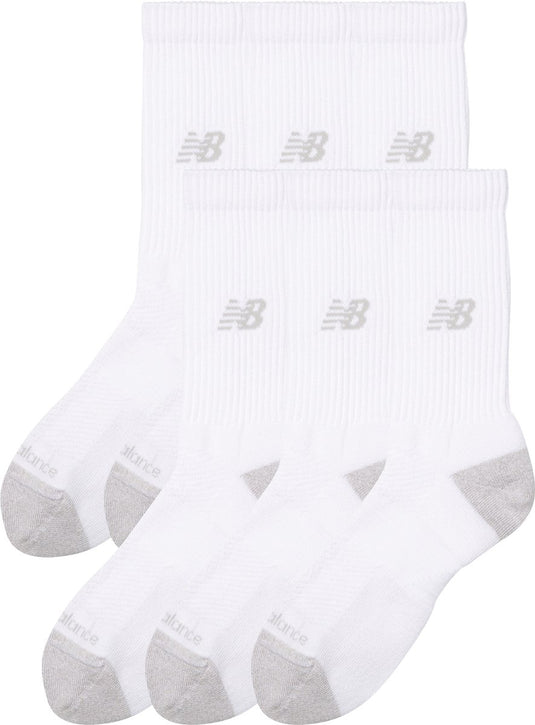 New balance active crew sock 6 pack unisex sportsokken - white