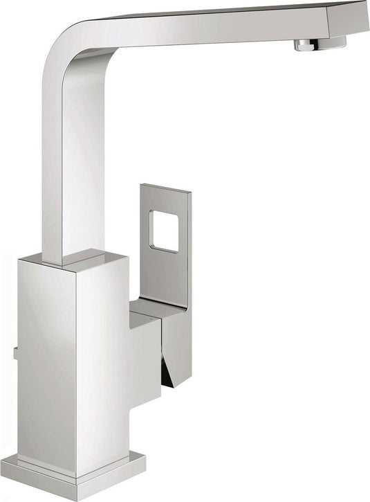 Grohe eurocube wastafelkraan - hoge uitloop - met trekwaste - chroom - waterbesparend