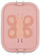 Trixie | brooddoos groot - mrs. butterfly - rsv lunchbox voor kinderen - makkelijk te openen - broodtrommel - 2 vakken - roze