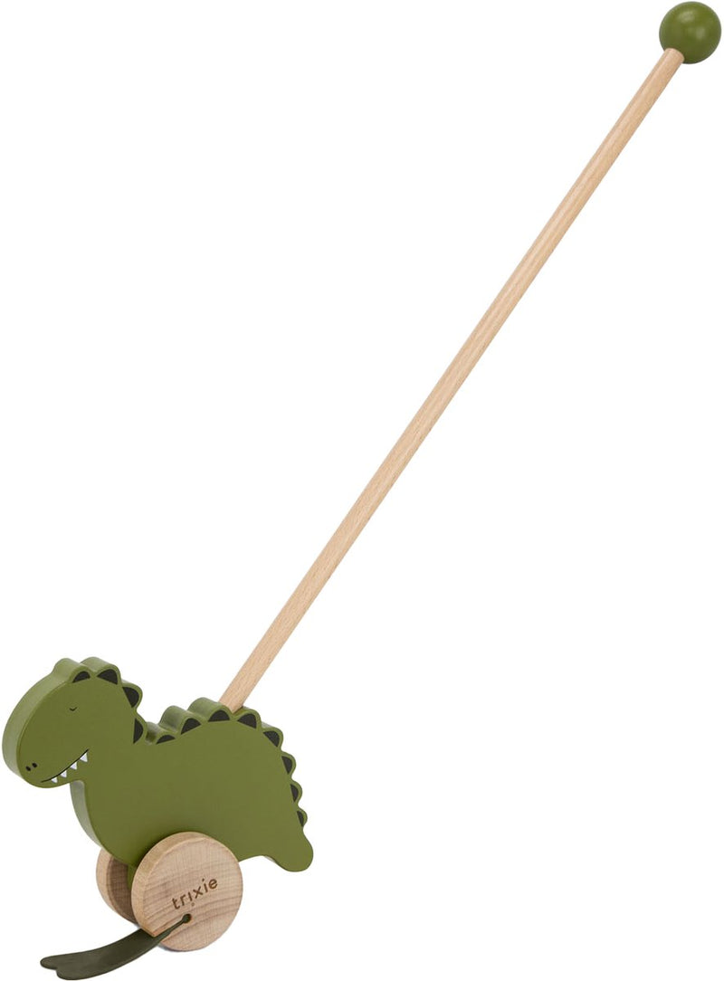 Afbeelding laden in galerijviewer, Trixie houten duwstok - mr. dino - kinder speelgoed - vanaf 1,5 jaar - voor jongens en meisjes - fsc
