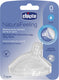 Chicco fopspeen 0m+ gebogen siliconen transparant