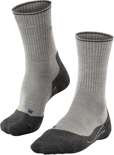 Falke tk2 explore wool silk medium padding wol functioneel materiaal wandelsokken dames grijs - maat 35-36