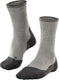 Falke tk2 explore wool silk medium padding wol functioneel materiaal wandelsokken dames grijs - maat 35-36