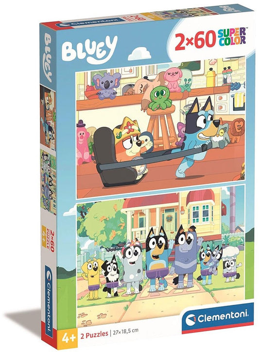 Clementoni legpuzzel super color bluey, 2x60st.