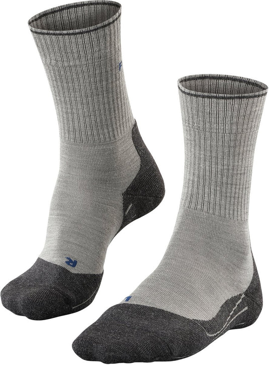 Falke tk2 explore wool silk medium padding wol functioneel materiaal wandelsokken heren grijs - maat 42-43