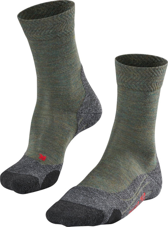 Falke tk2 melange anti-blaar dik wol functioneel materiaal wandelsokken heren groen - maat 42-43