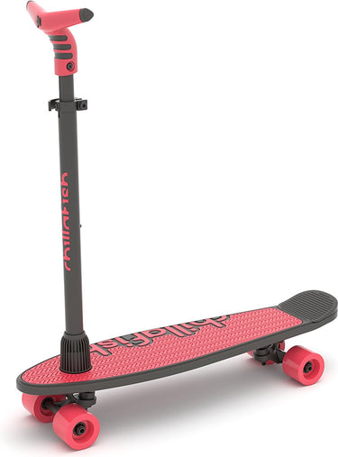 Chillafish skateboard en step 2-in-1 - kinderstep omvormbaar naar skateboard - coraal roze - jongens en meisjes 3 jaar en ouder - verstelbaar stuur - model skatieskootie 2