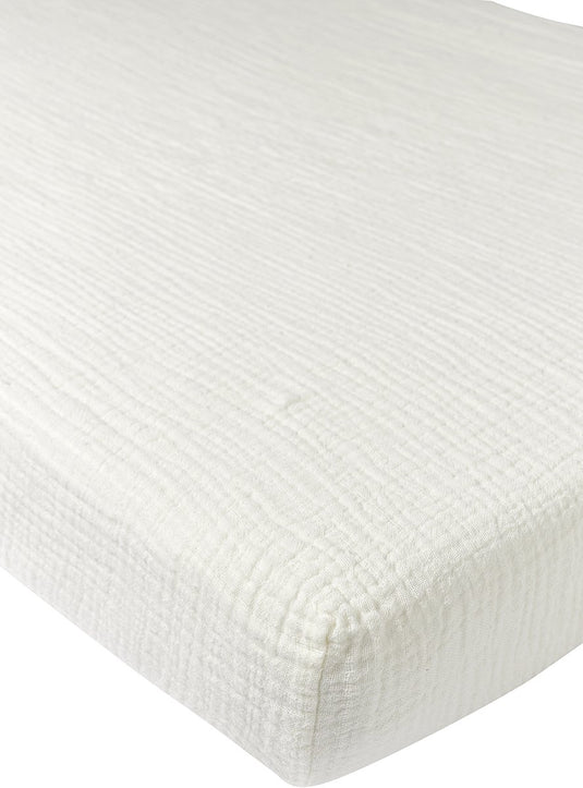 Meyco baby uni hoeslaken wieg - pre-washed hydrofiel - offwhite - 40x80cm