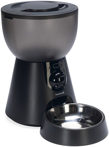 Beeztees cam automatische voerautomaat kat smart met camera - voerbak - antraciet - 4 liter