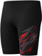 Speedo medley logo jammer heren - strakke zwembroek heren - vormvaste zwembroek mannen - sportzwembroek heren met trekkoord - zwart rood - s