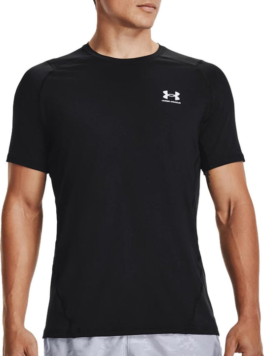 Under armour ua hg heatgear armour fitted short sleeve heren sportshirt - zwart - maat xl