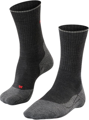 Falke tk2 explore wool silk medium padding wol functioneel materiaal wandelsokken heren grijs - maat 46-48