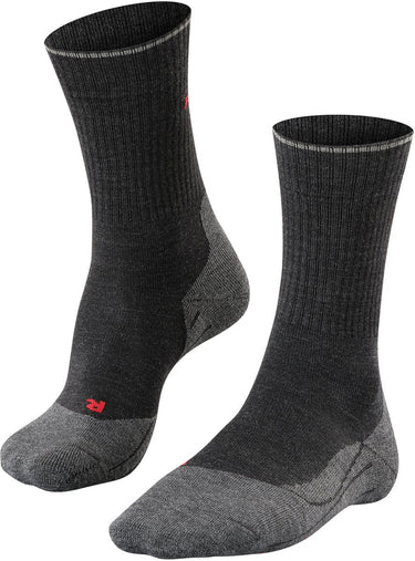 Falke tk2 explore wool silk medium padding wol functioneel materiaal wandelsokken heren grijs - maat 46-48