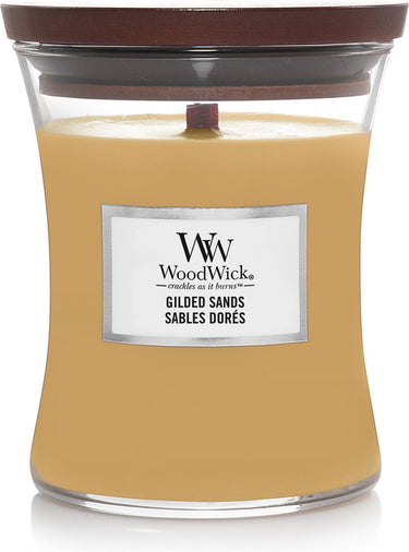 Woodwick hourglass medium geurkaars - gilded sands - 60 branduren