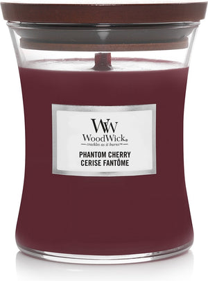 Woodwick hourglass medium geurkaars - phantom cherry - 60 branduren