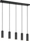 Trio soka - hanglamp - zwart mat - excl. 5x gu10 5 w - plafondbevestiging - in hoogte verstelbaar