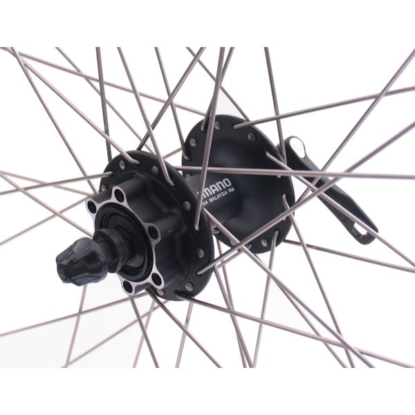 Load image into Gallery viewer, Shimano voorwiel 28 29 622x19c ryde andra 30 velg met fh-m525 naaf voor 6 bouts remschijf - zwart
