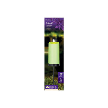 Lumineo solar kaars op steker groen plastic ã˜7xh117cm