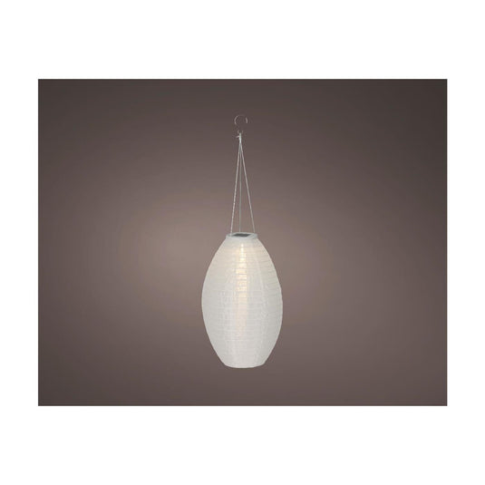 Lumineo solar lantaarn wit nylon ø22xh33cm