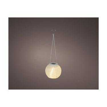 Lumineo solar lantaarn wit nylon ã˜15xh10cm