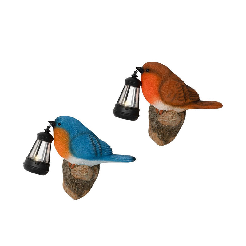 Afbeelding laden in galerijviewer, Lumineo solar vogel polyresin 19,5x9x15cm 2 assorti

