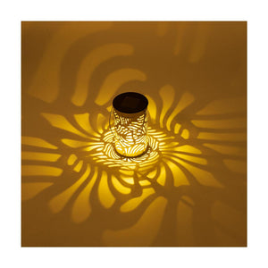 Lumineo solar lantaarn metaal ø8xh13cm 3 assorti