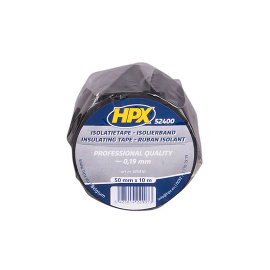 Hpx producten isolatietape 52400 zwart 50mm x 10m