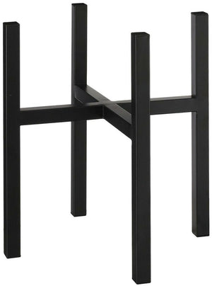 Mica decorations - bloempot plantenpot standaard verhoger - zwart - b37.5 x h39.5 cm - metaal