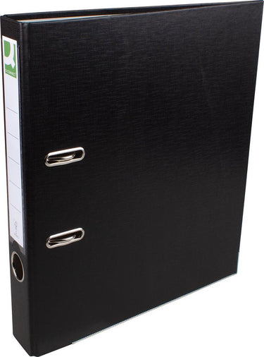 Q-connect ordner, voor ft a4, uit pp en papier, met beschermrand, rug van 5 cm, zwart