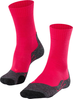 Falke tk2 anti-blaar dik wol functioneel materiaal wandelsokken dames rood - maat 39-40