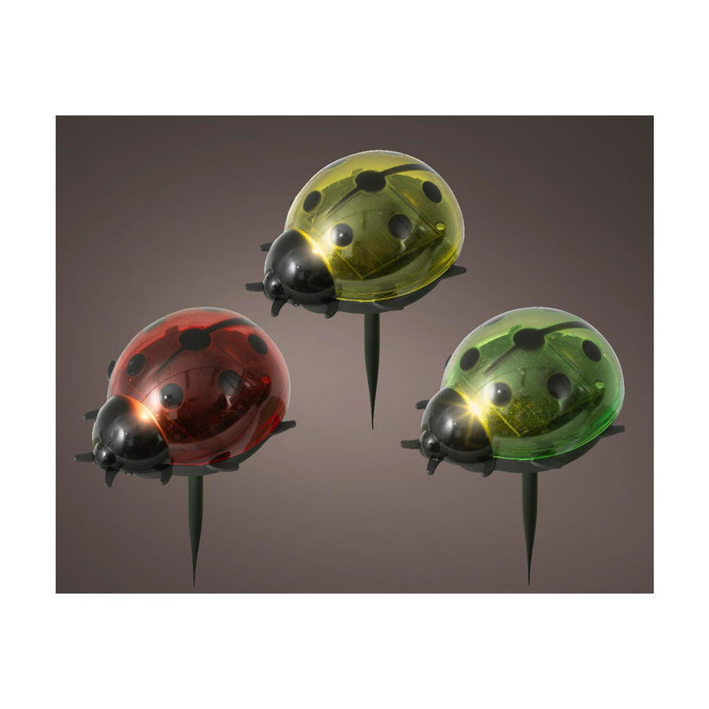 ギャラリービューアに画像をロードする, Lumineo solar steeklamp lieveheersbeestje plastic 6x8x14cm 3 assorti
