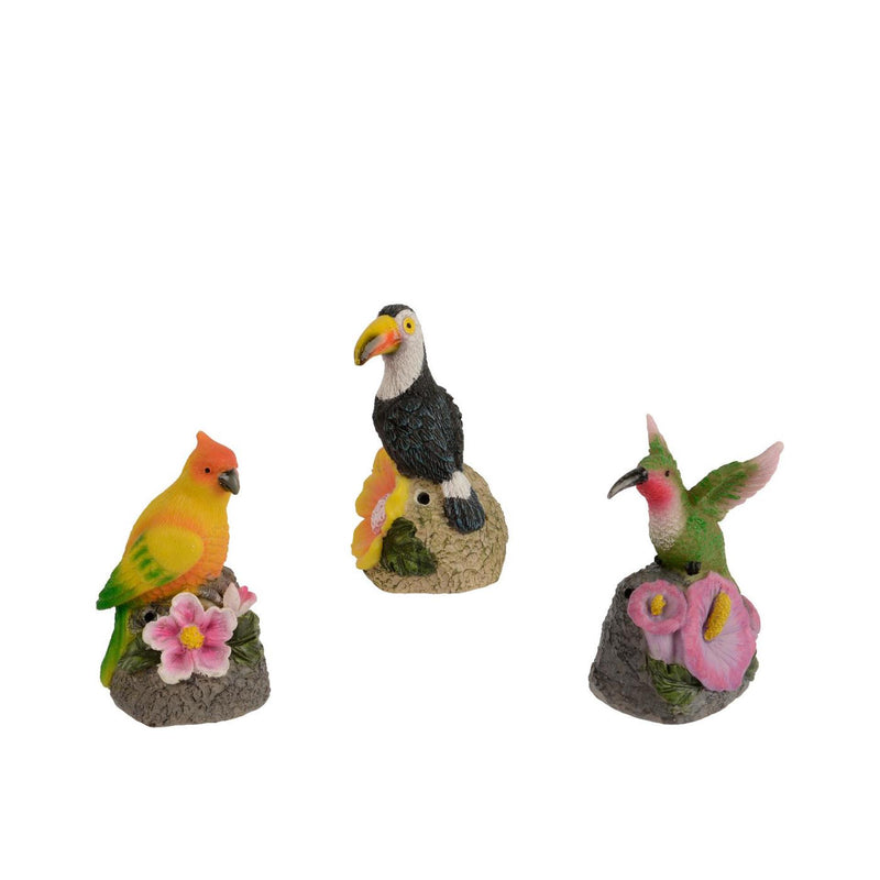 Afbeelding laden in galerijviewer, Decoris figuur vogel op rots sensor polyresin 7x6x11cm 3 assorti
